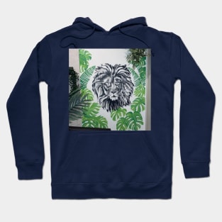 Lion profile and Botanical illustration Hoodie